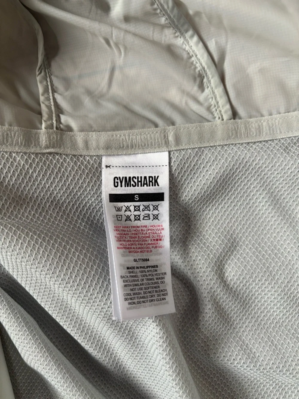 Gymshark Women’s Light Gray Hooded Windbreak Jacket. - Picture 4 of 5